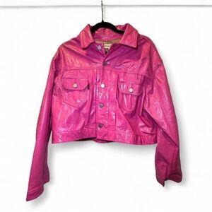 Vibrant Pink genuine leather Jacket